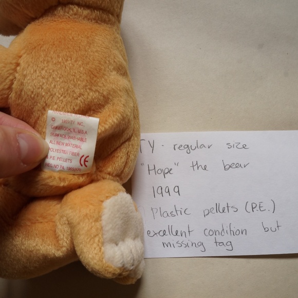 TY - beanie baby - hope the bear (1999) no tag - Picture 2 of 2